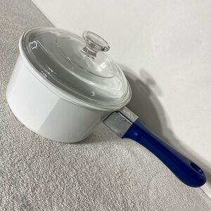 Vintage Princess House Nouveau Convertible Ceramic 2qt Sauce Pan W Handle & Lid